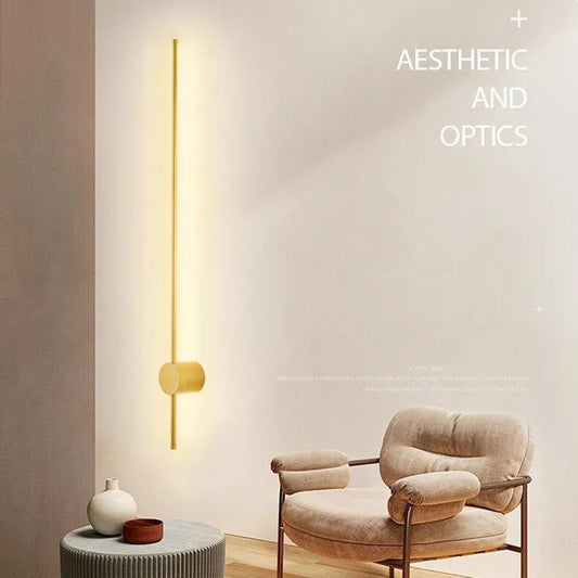 LED Gold Wall Light - Warm Modern Bedroom Lounge Lamp - Degrees | Luxury Home Accessories | Heulog Glow