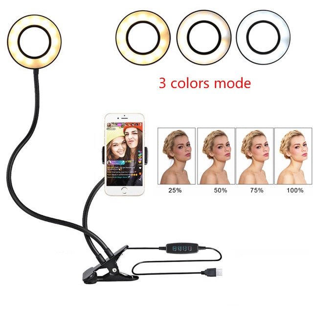 LED Selfie Ring Light for Live Adjustable Makeup Light-8cm Stand | Luxury Home Accessories | Heulog Glow