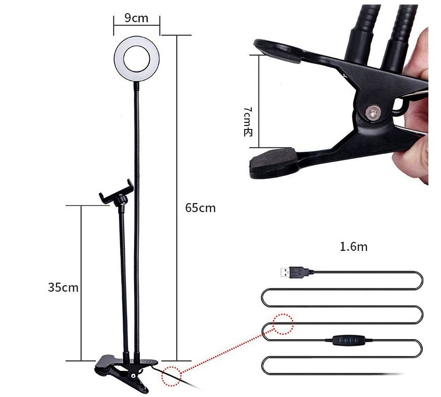 LED Selfie Ring Light for Live Adjustable Makeup Light-8cm Stand | Luxury Home Accessories | Heulog Glow