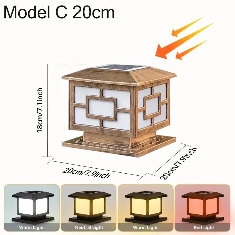 LED Solar Outdoor Light Pillar Solar Lights Waterproof | Luxury Home Accessories | Heulog Glow