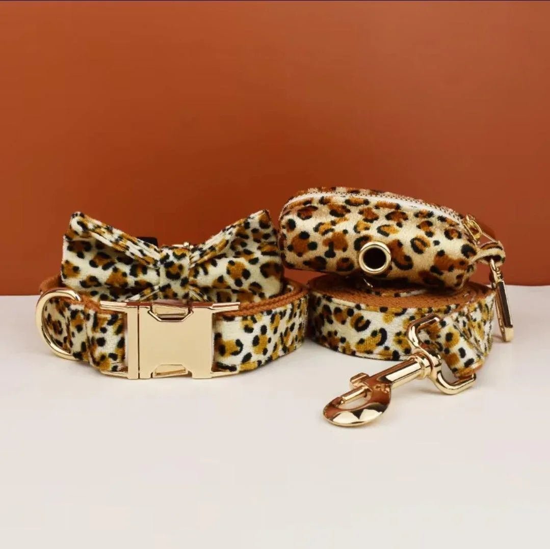 Leopard Print Dog Harness, Lead & Accessories | Luxury Home Accessories | Heulog Glow