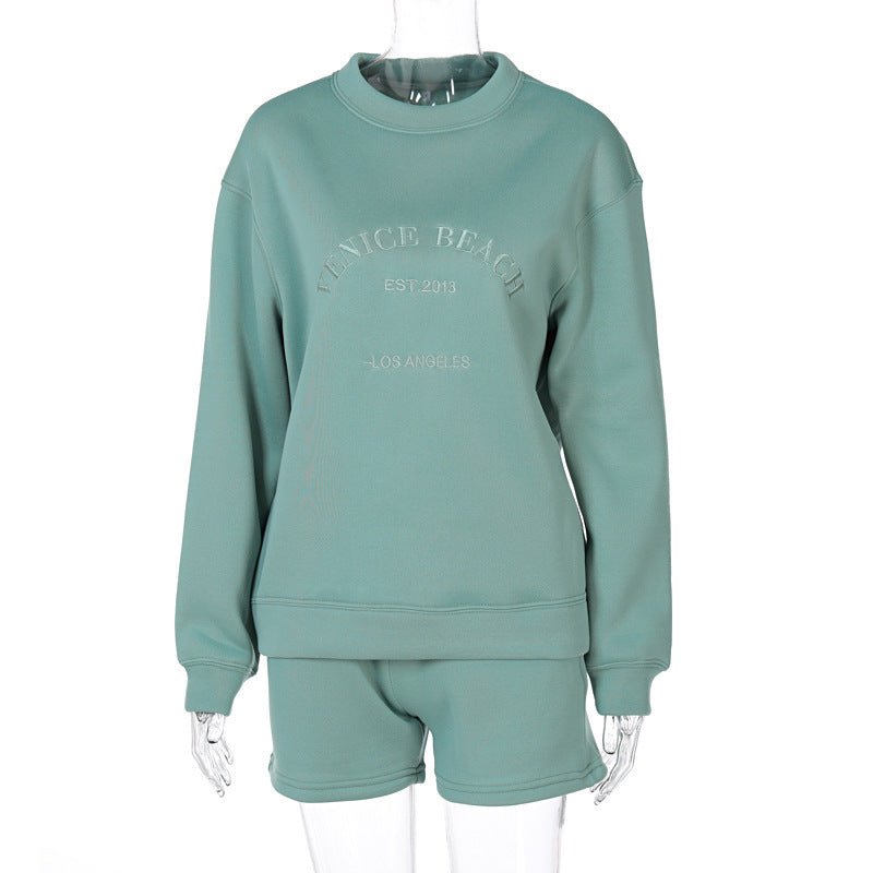 Letter Embroidered Fleece Thick Loose Loose All-Match Casual Sweater | Luxury Home Accessories | Heulog Glow
