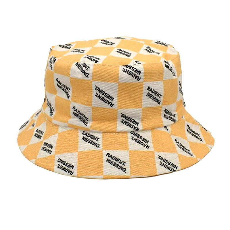 Letter Plaid Bucket Hat Women's Fashion Double-sided Wear Bucket Hat | Luxury Home Accessories | Heulog Glow