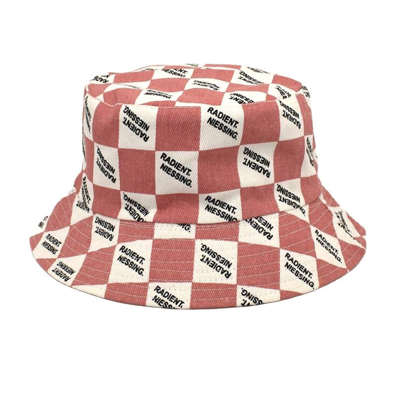 Letter Plaid Bucket Hat Women's Fashion Double-sided Wear Bucket Hat | Luxury Home Accessories | Heulog Glow