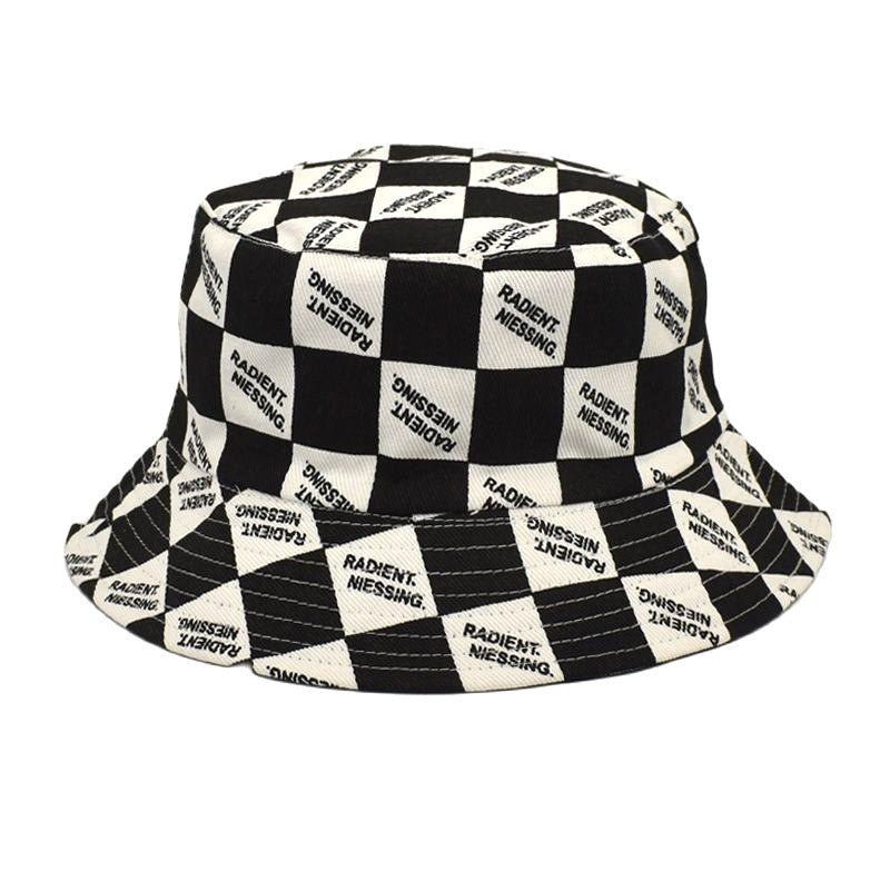 Letter Plaid Bucket Hat Women's Fashion Double-sided Wear Bucket Hat | Luxury Home Accessories | Heulog Glow