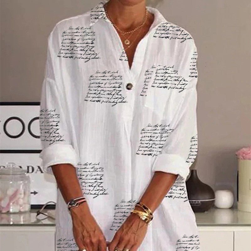 Letter Printed Slim Shirt Dress Women | Luxury Home Accessories | Heulog Glow