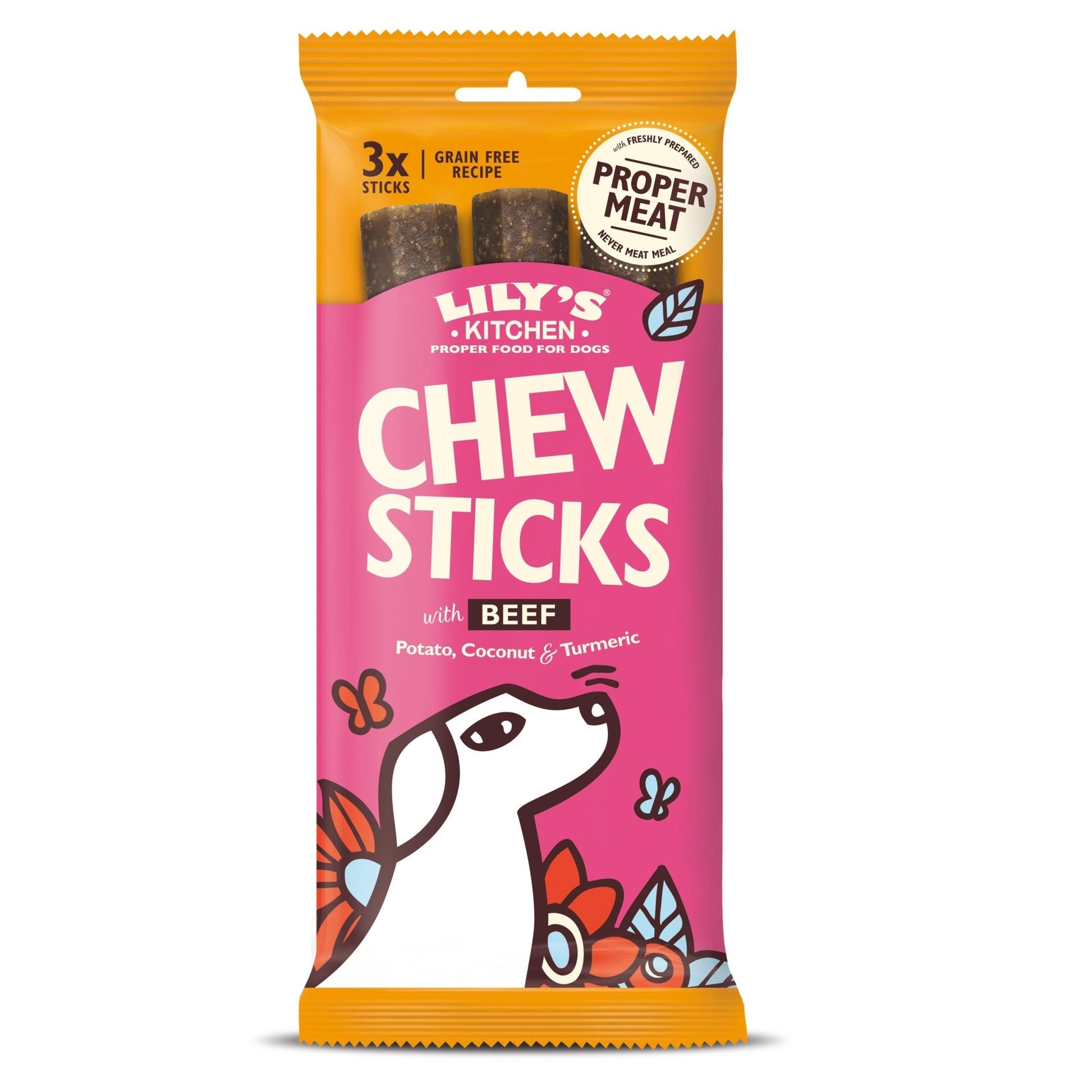Lily's Kitchen Chew Sticks with Beef 3 Sticks 120g | Luxury Home Accessories | Heulog Glow
