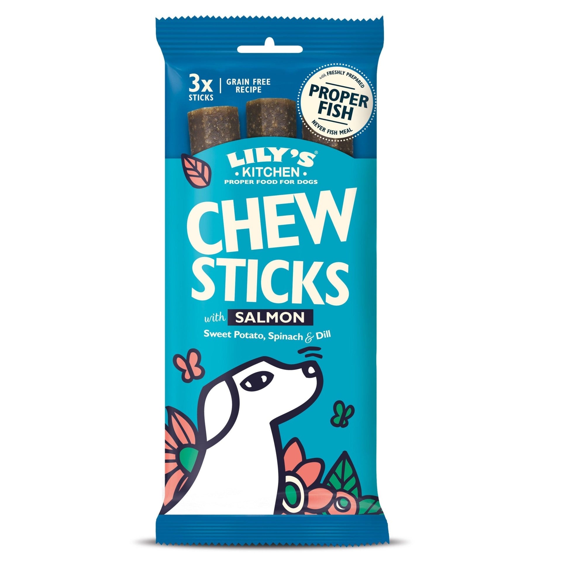 Lily's Kitchen Chew Sticks with Salmon 3 Sticks 120g | Luxury Home Accessories | Heulog Glow