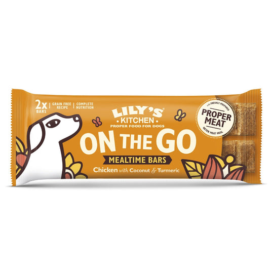 Lily's Kitchen On the Go Bar Chicken with Coconut & Turmeric 2 Pack | Luxury Home Accessories | Heulog Glow