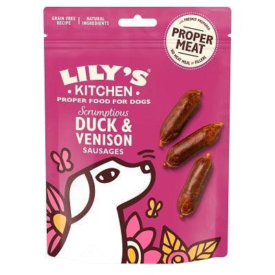 Lily's Kitchen Scrumptious Duck & Venison Sausages Dog Treats 8 x 70g | Luxury Home Accessories | Heulog Glow