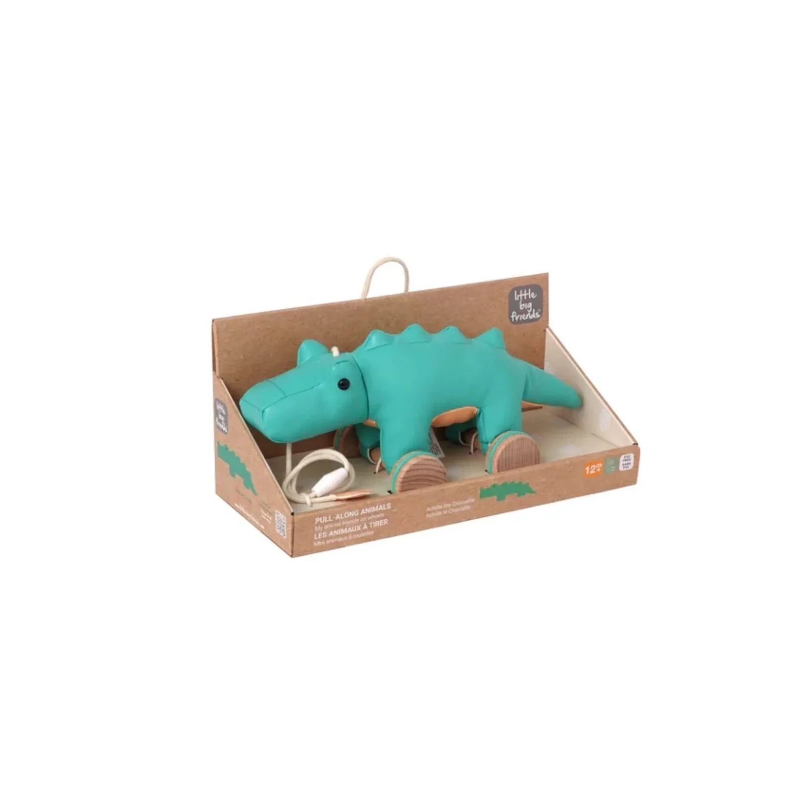 Little Big Friends Pull Along - Achille the Crocodile | Luxury Home Accessories | Heulog Glow