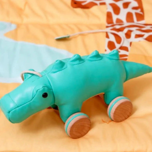 Little Big Friends Pull Along - Achille the Crocodile | Luxury Home Accessories | Heulog Glow