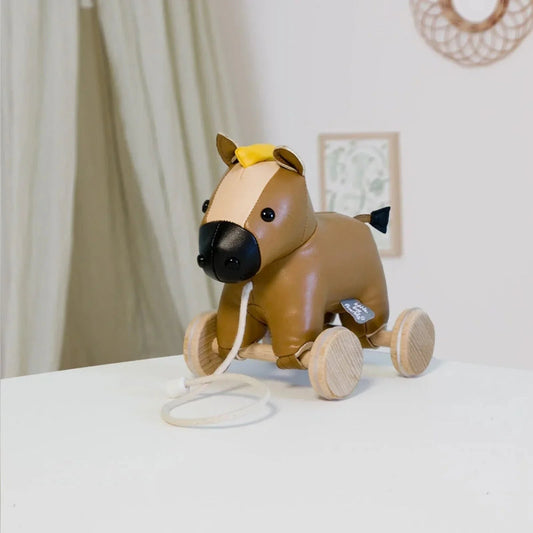 Little Big Friends Pull Along - Charles the Horse | Luxury Home Accessories | Heulog Glow