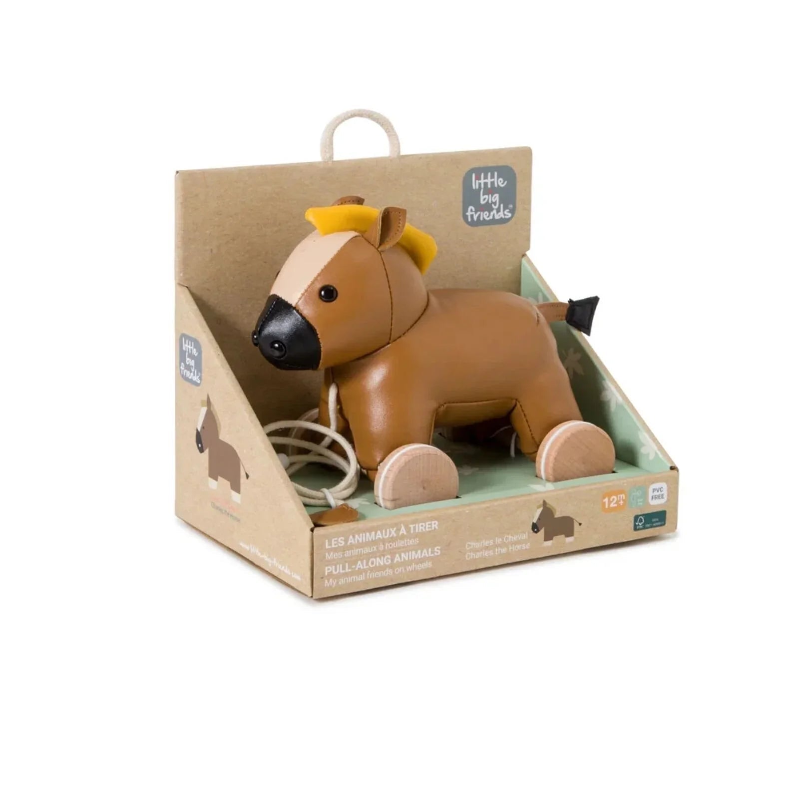 Little Big Friends Pull Along - Charles the Horse | Luxury Home Accessories | Heulog Glow
