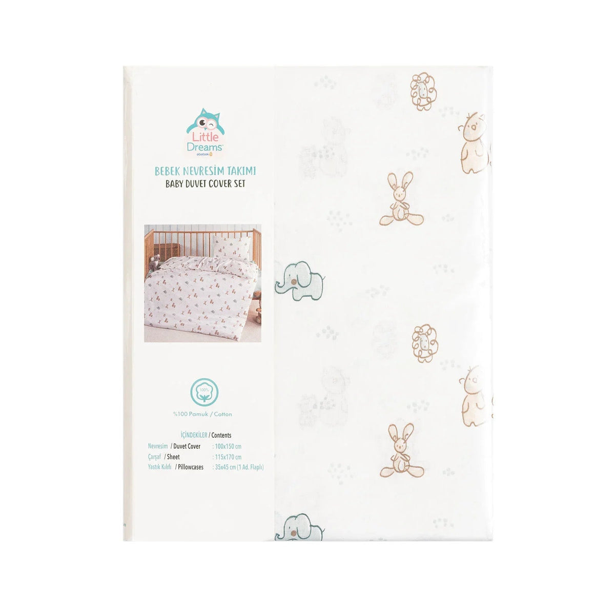 Little Dreams Unisex Baby Duvet Cover - Printed | Luxury Home Accessories | Heulog Glow