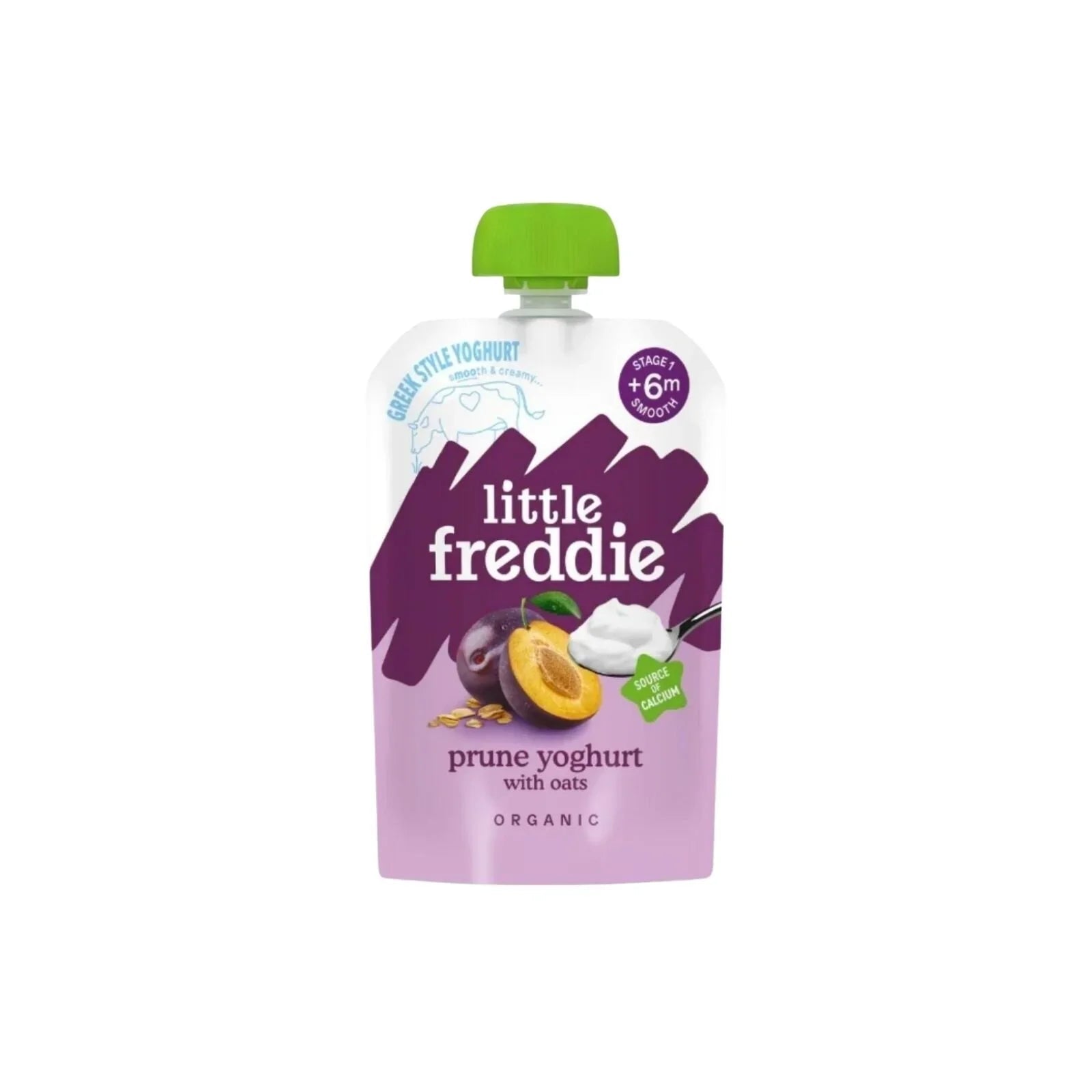 Little Freddie Organic Prune Greek Style Yoghurt with Oats Baby Food Pouch 6+ months 100g | Luxury Home Accessories | Heulog Glow