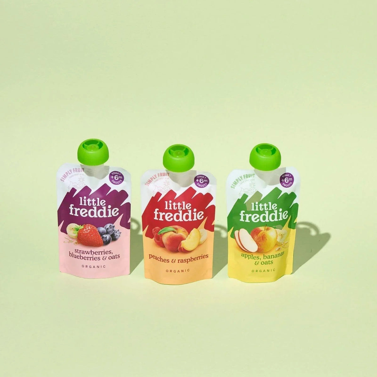 Little Freddie Organic Strawberries Blueberries & Oats Baby Food Pouch 6+ months 100g | Luxury Home Accessories | Heulog Glow