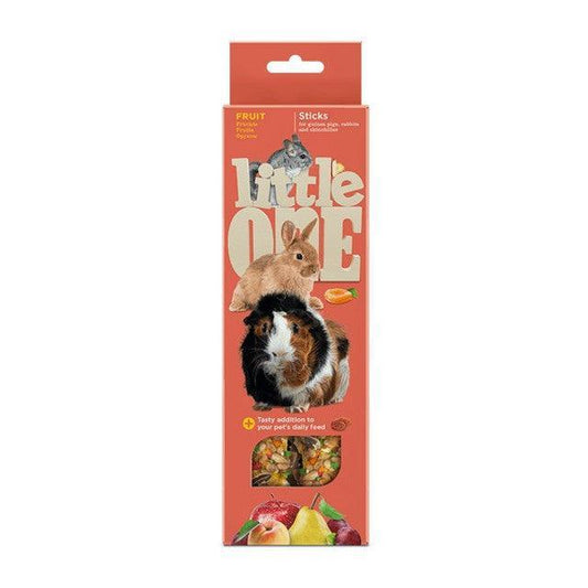 Little One Sticks for guinea pigs, rabbits and chinchillas with fruit, 2x60g | Luxury Home Accessories | Heulog Glow