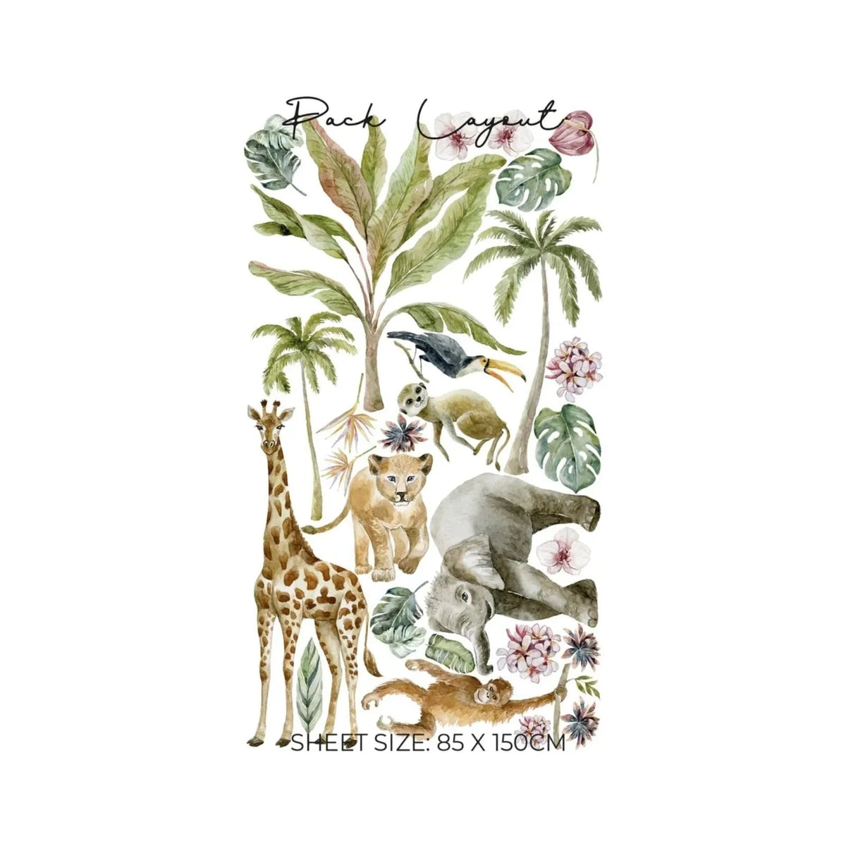 Live Vida Tropical Giraffe Large Wall Stickers | Luxury Home Accessories | Heulog Glow
