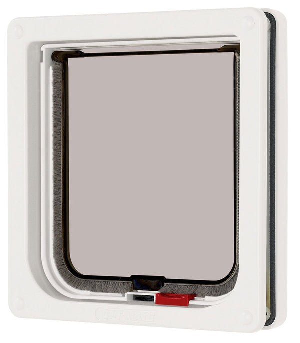 Lockable Cat Flap White 16.5x17.4cm | Luxury Home Accessories | Heulog Glow