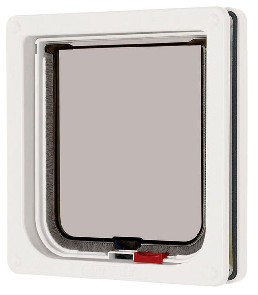 Lockable Cat Flap White 16.5x17.4cm | Luxury Home Accessories | Heulog Glow