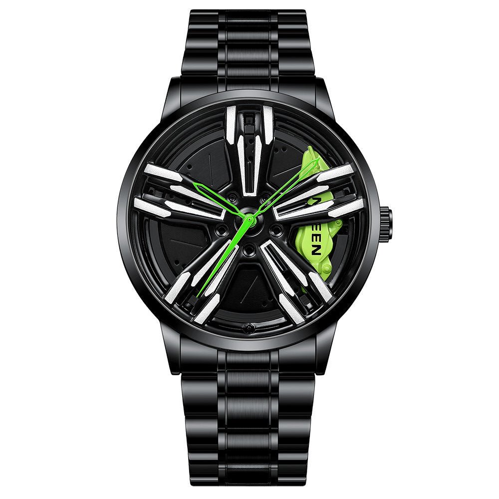 Locomotive Watch Men's Wheel Three-dimensional Hollow Car | Luxury Home Accessories | Heulog Glow