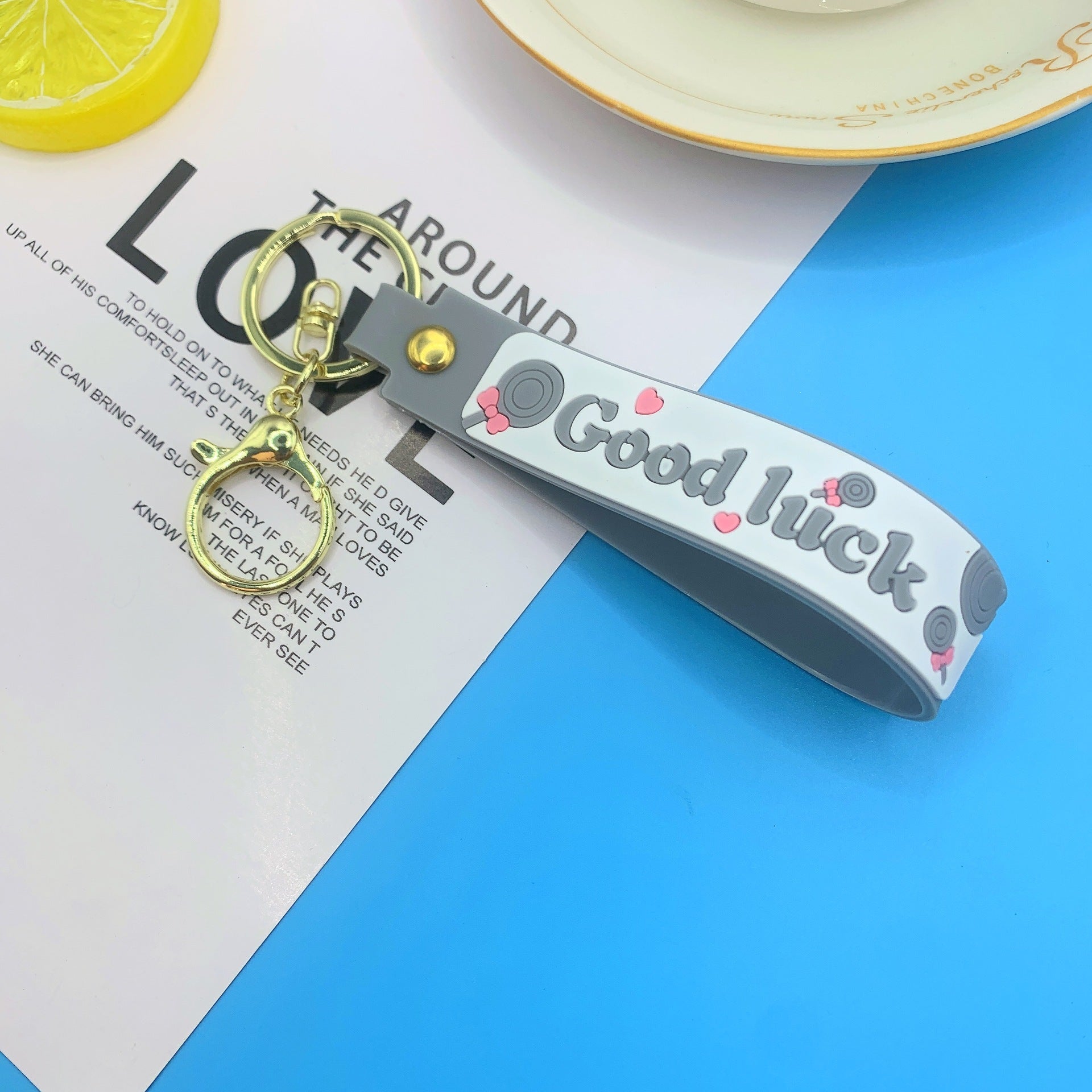 Lollipop Rainbow-colored Belt Hand Strap Keychain | Luxury Home Accessories | Heulog Glow