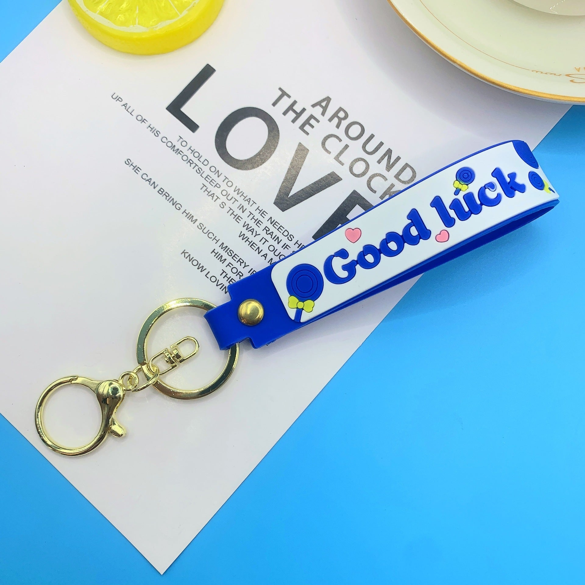 Lollipop Rainbow-colored Belt Hand Strap Keychain | Luxury Home Accessories | Heulog Glow