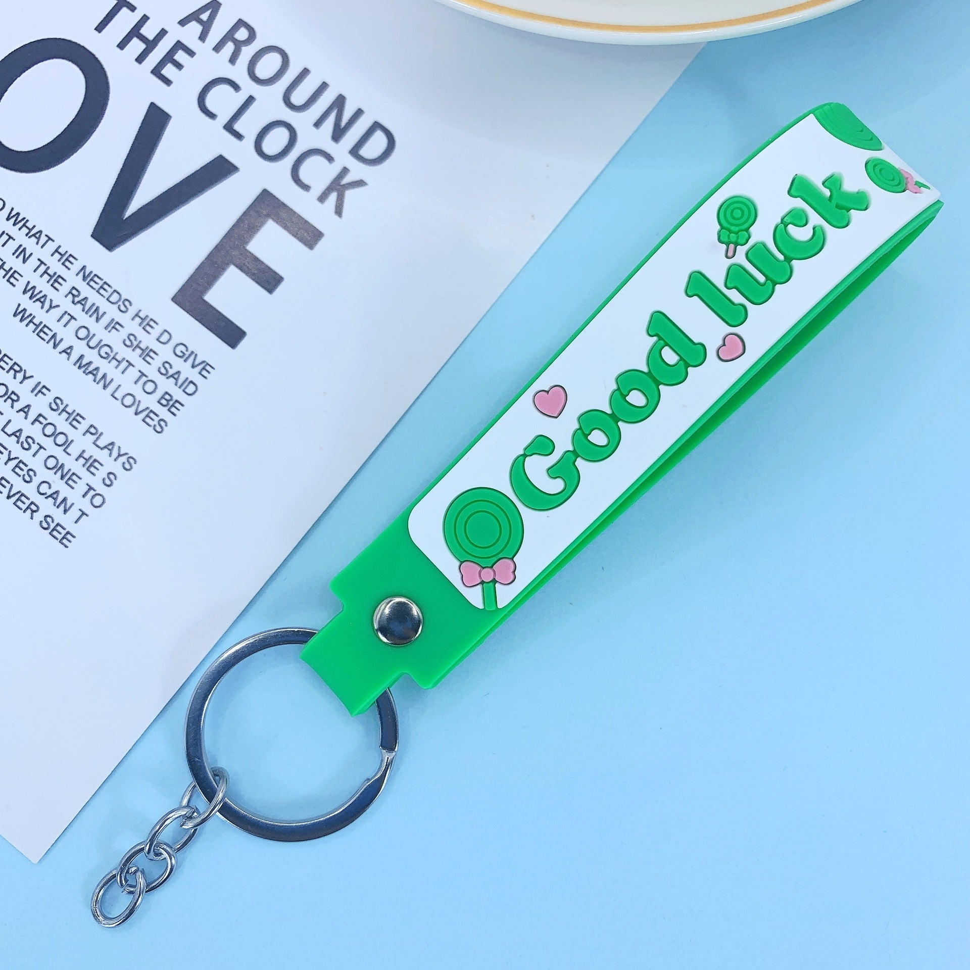 Lollipop Rainbow-colored Belt Hand Strap Keychain | Luxury Home Accessories | Heulog Glow