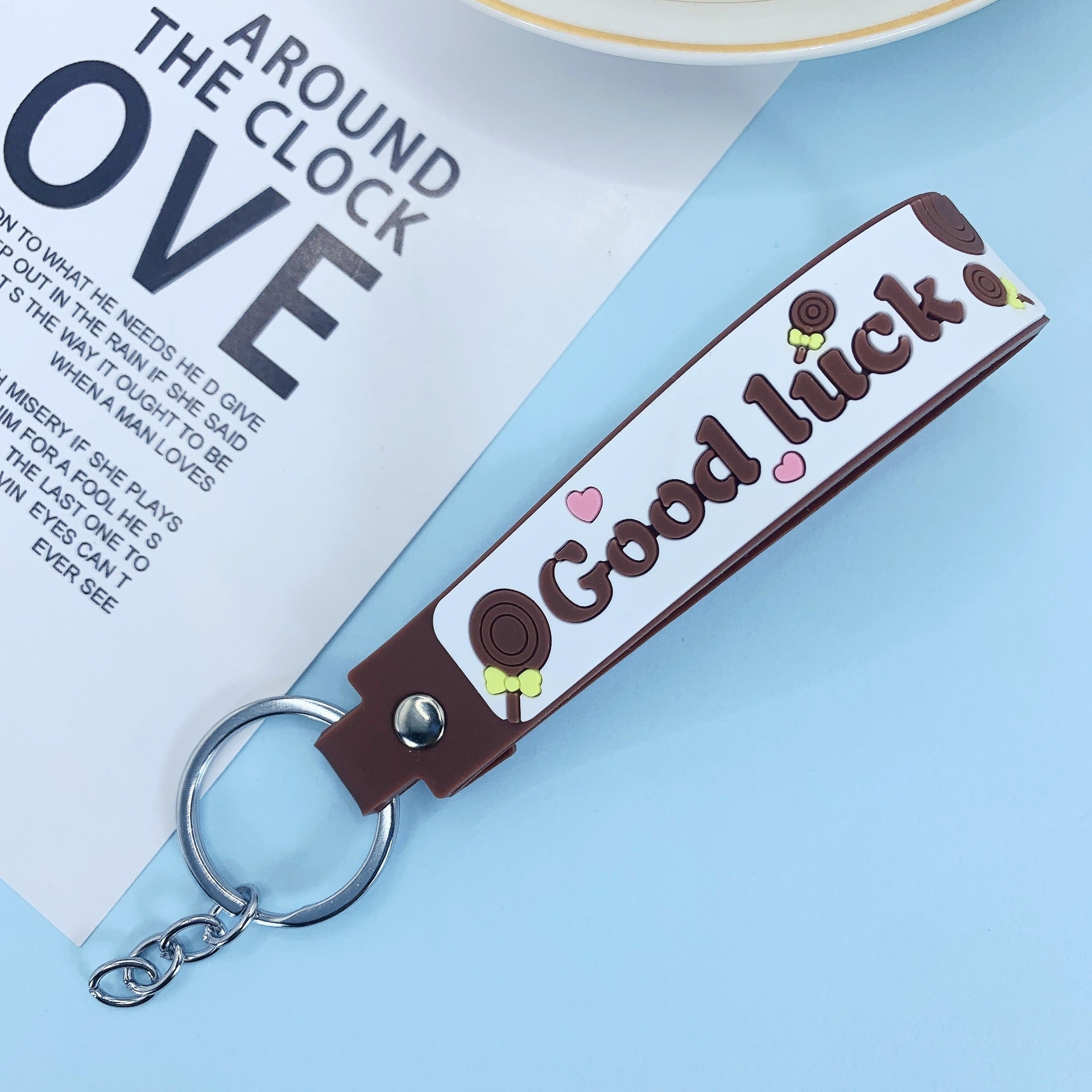 Lollipop Rainbow-colored Belt Hand Strap Keychain | Luxury Home Accessories | Heulog Glow