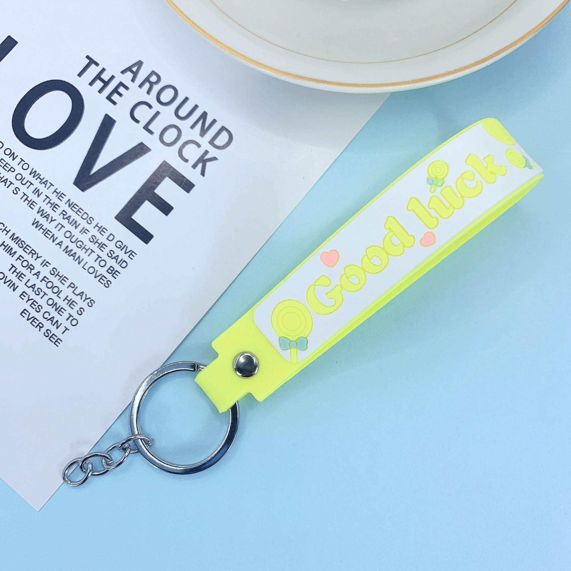 Lollipop Rainbow-colored Belt Hand Strap Keychain | Luxury Home Accessories | Heulog Glow