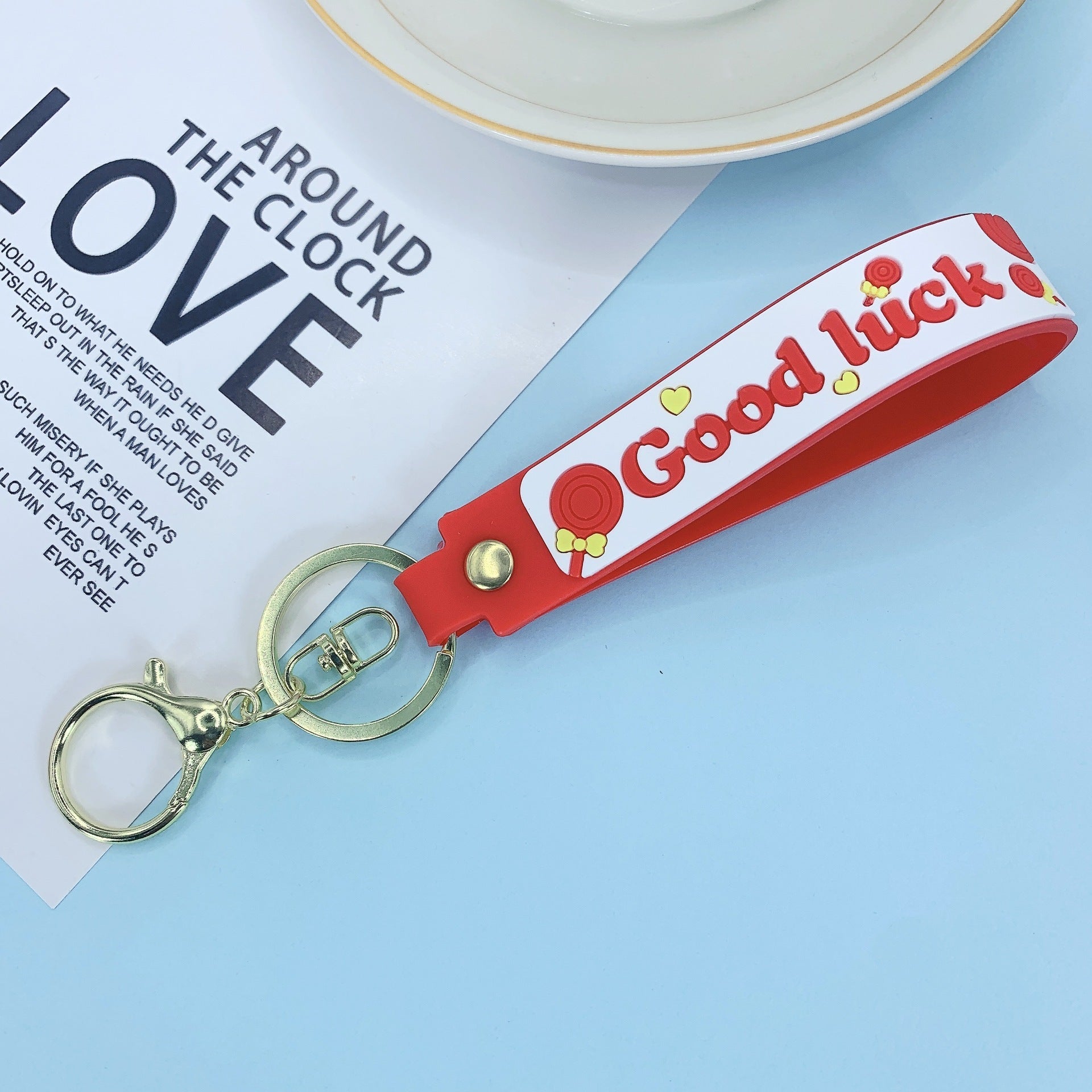 Lollipop Rainbow-colored Belt Hand Strap Keychain | Luxury Home Accessories | Heulog Glow