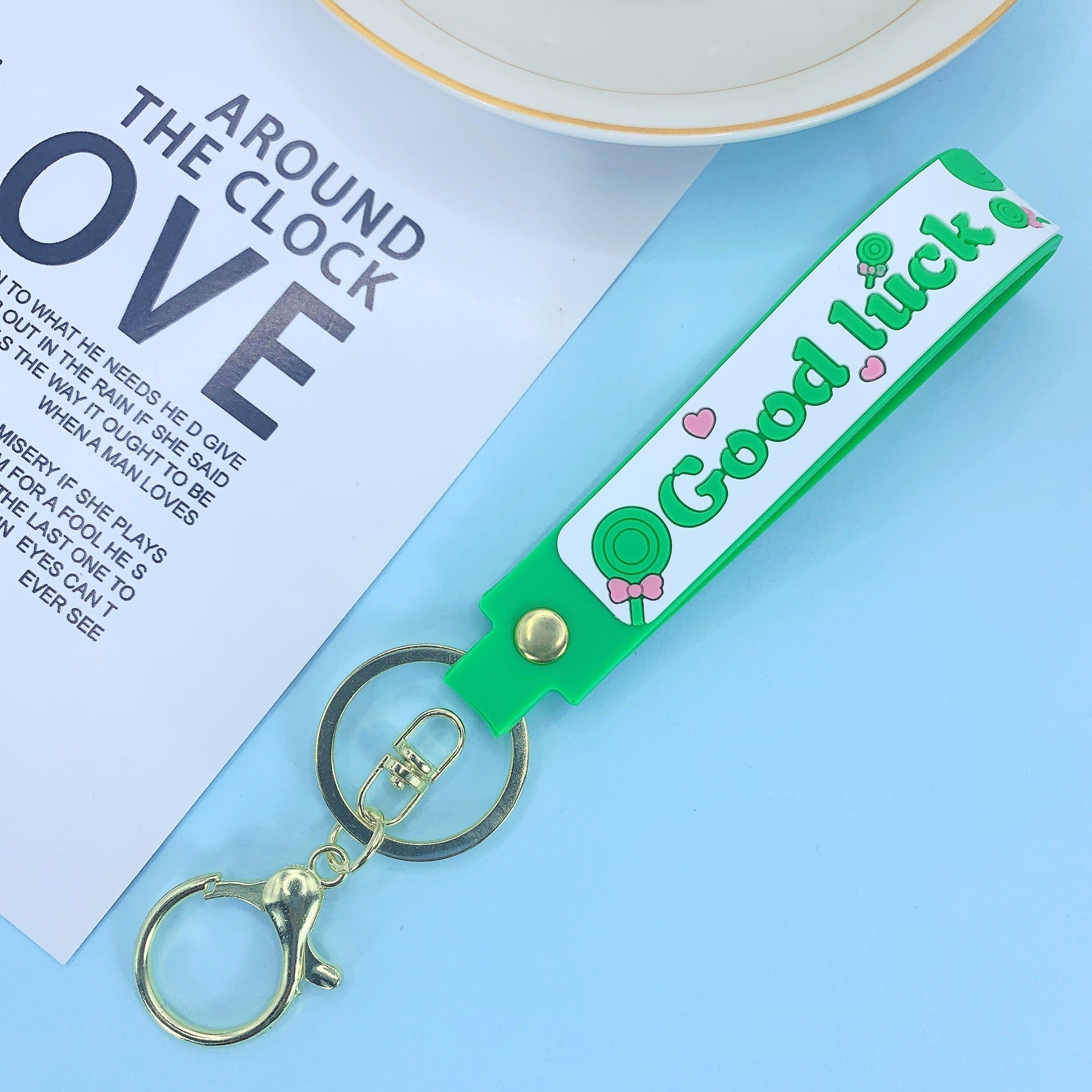 Lollipop Rainbow-colored Belt Hand Strap Keychain | Luxury Home Accessories | Heulog Glow