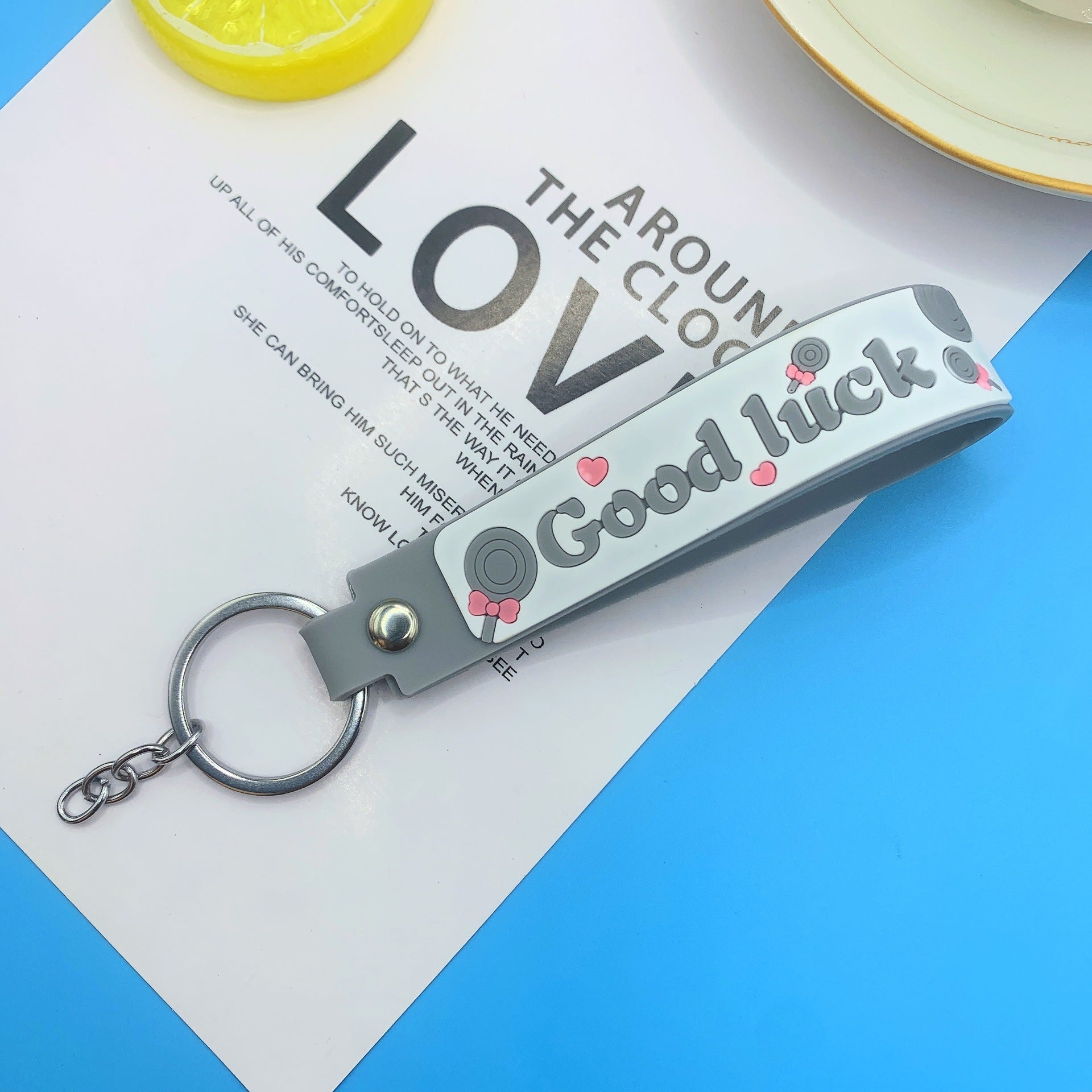 Lollipop Rainbow-colored Belt Hand Strap Keychain | Luxury Home Accessories | Heulog Glow