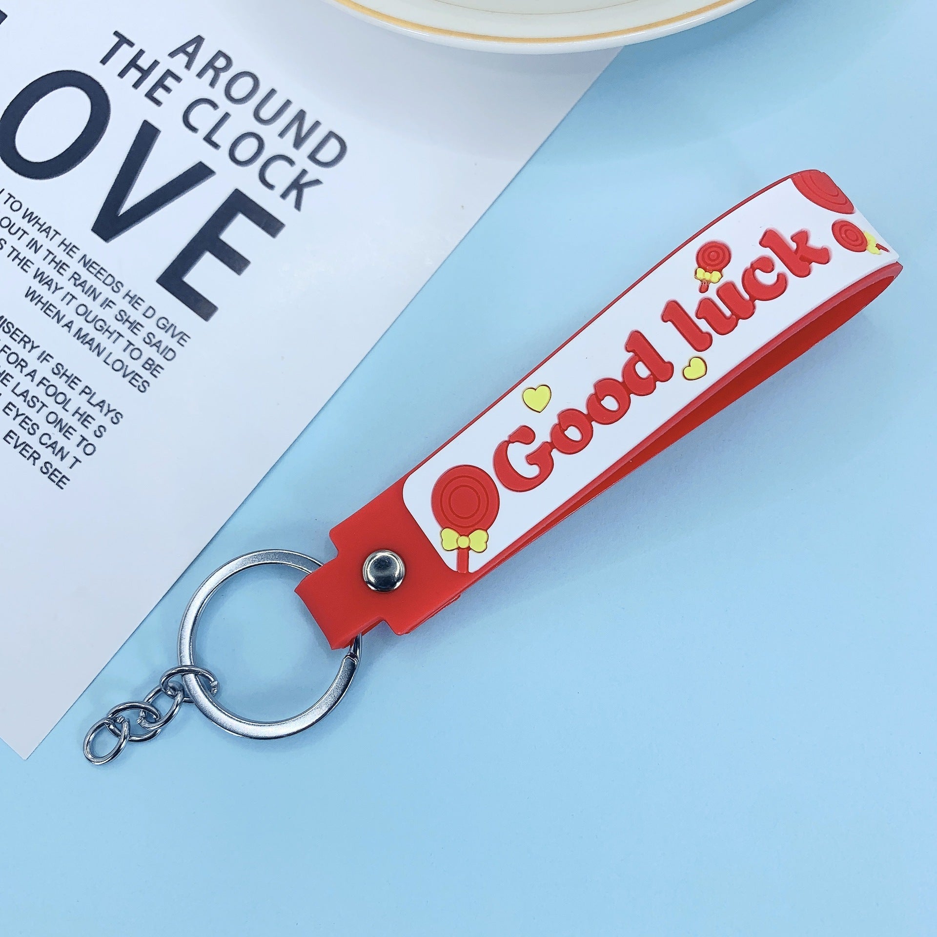 Lollipop Rainbow-colored Belt Hand Strap Keychain | Luxury Home Accessories | Heulog Glow