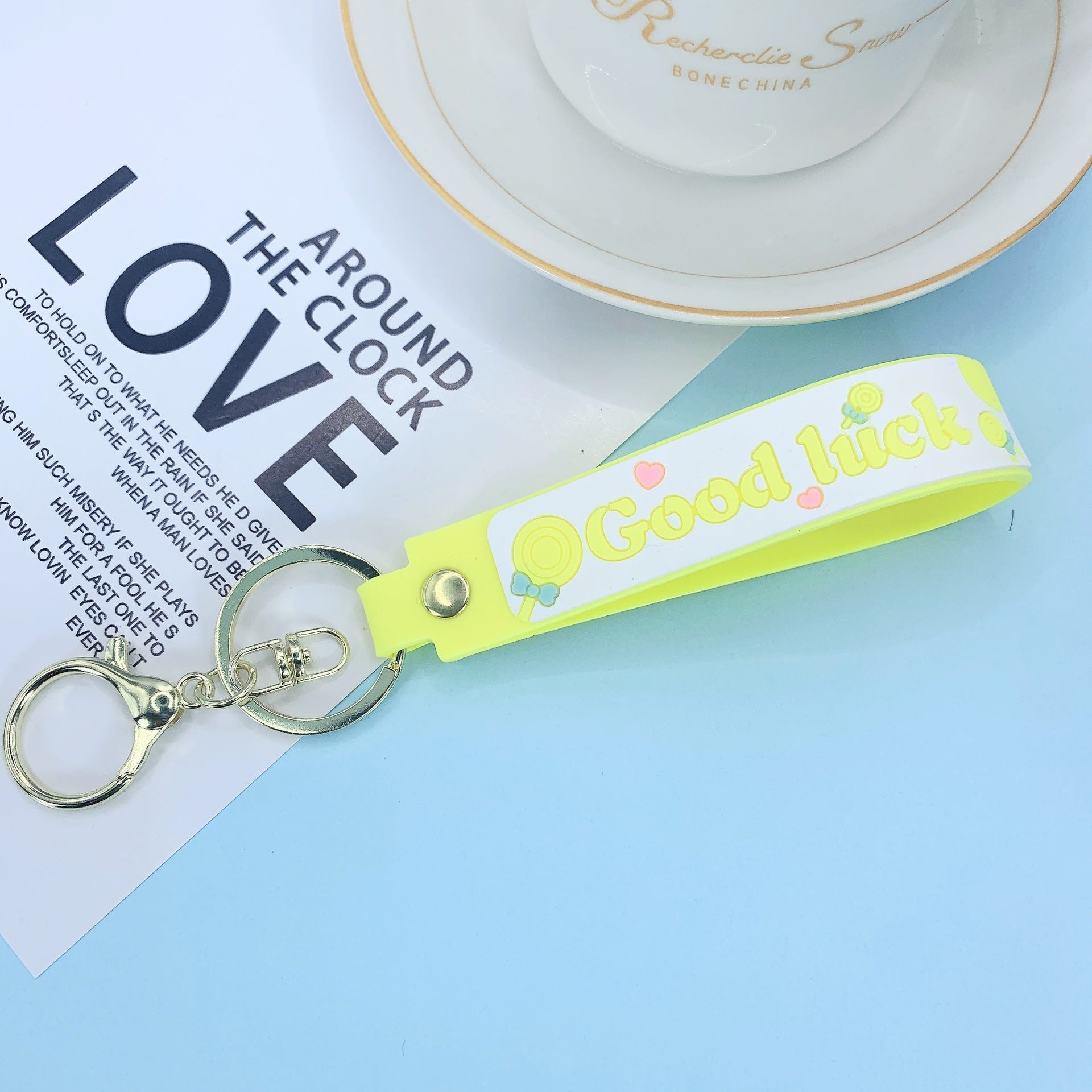 Lollipop Rainbow-colored Belt Hand Strap Keychain | Luxury Home Accessories | Heulog Glow