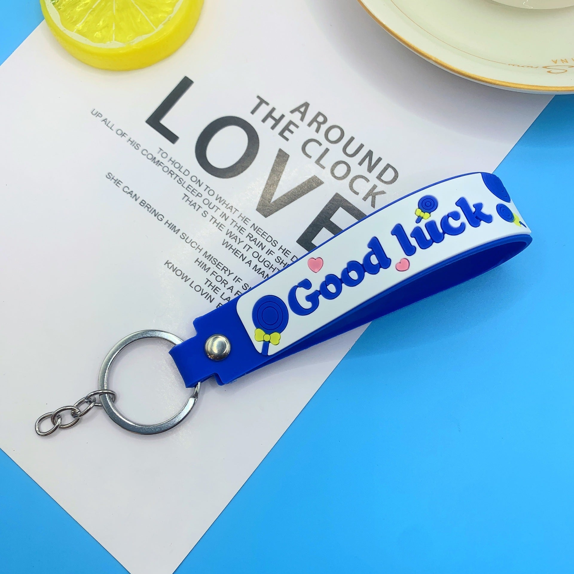 Lollipop Rainbow-colored Belt Hand Strap Keychain | Luxury Home Accessories | Heulog Glow