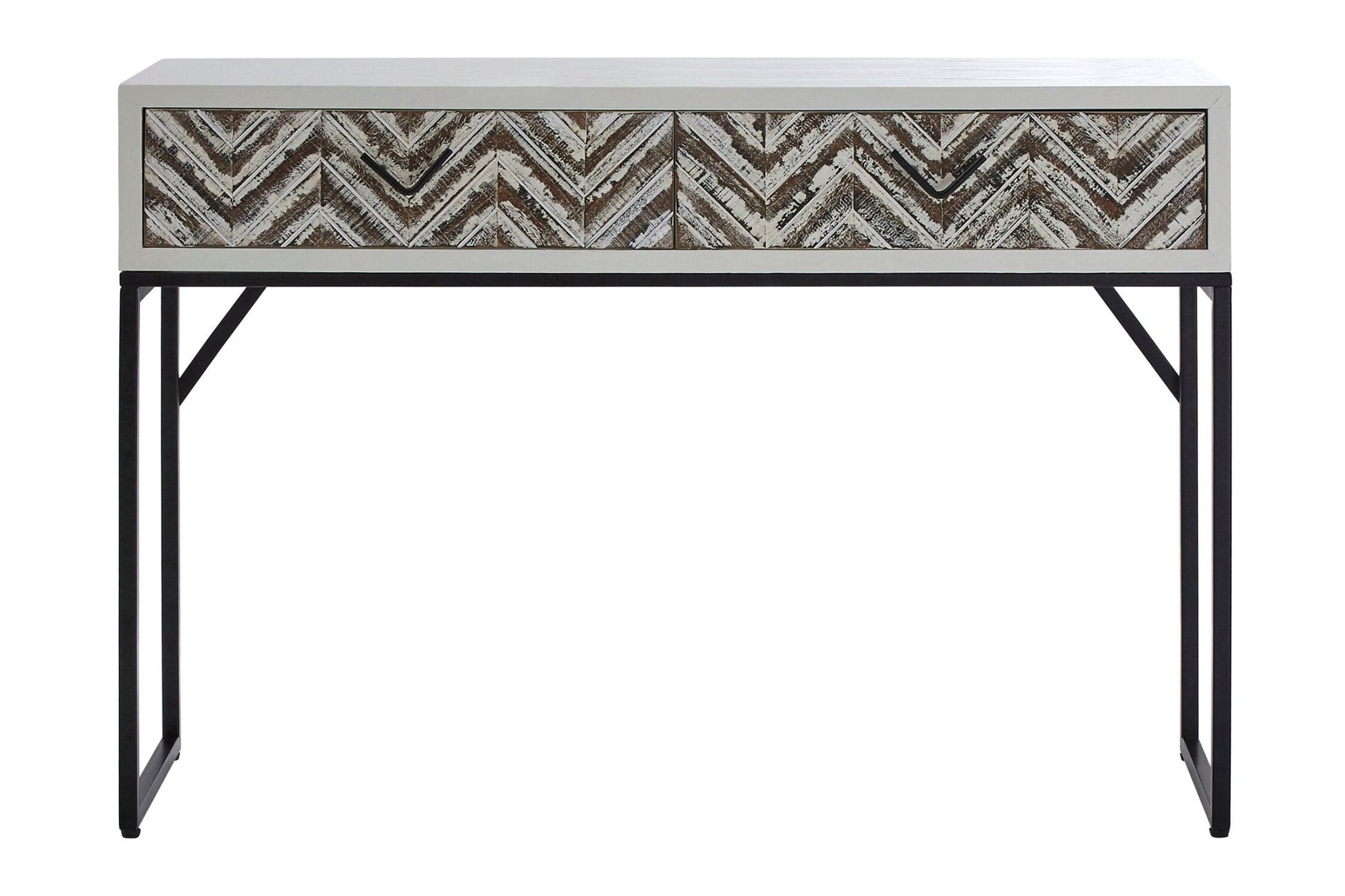 Lombok Rustic Chevron 2 Drawer Console Table | Luxury Home Accessories | Heulog Glow