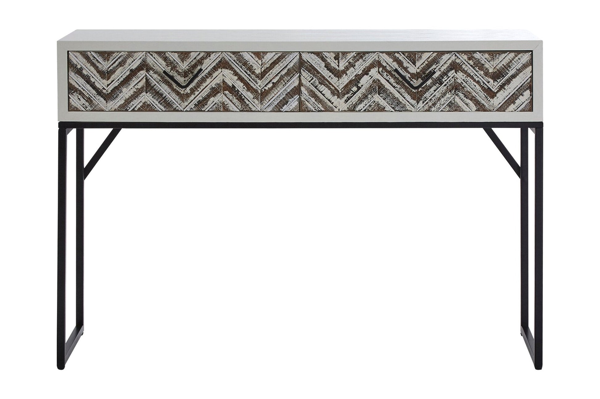 Lombok Rustic Chevron 2 Drawer Console Table | Luxury Home Accessories | Heulog Glow