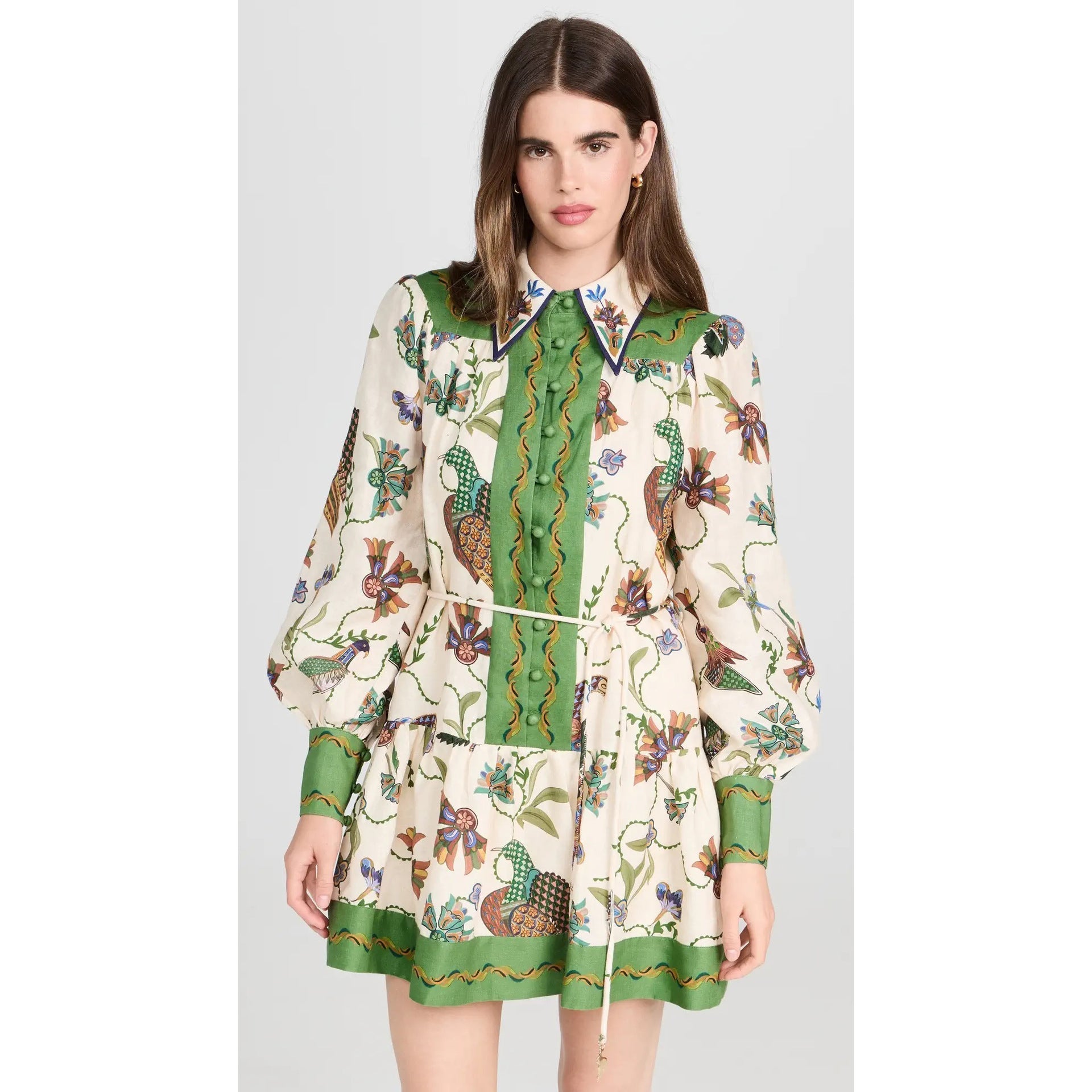 Long Sleeve Printing Lapel Dress | Luxury Home Accessories | Heulog Glow