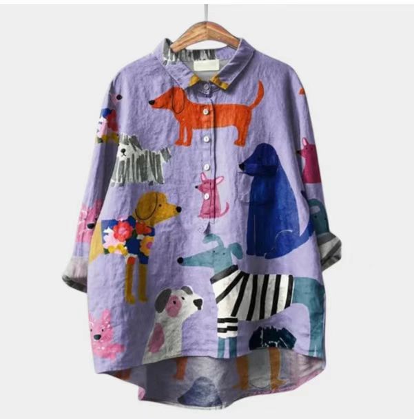 Long-sleeve Pullover Shirt With Digital Animal Print | Luxury Home Accessories | Heulog Glow