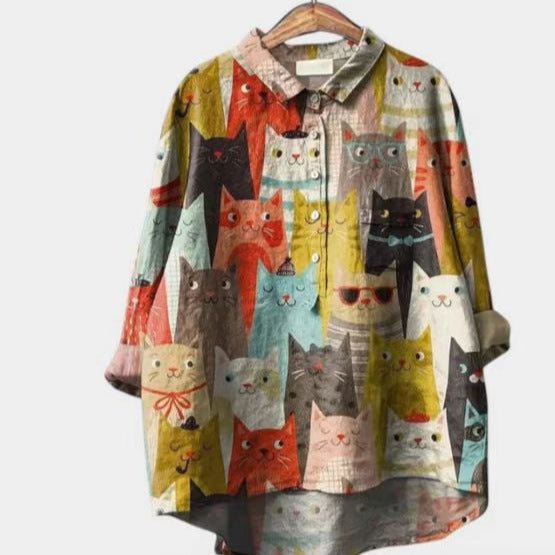 Long-sleeve Pullover Shirt With Digital Animal Print | Luxury Home Accessories | Heulog Glow