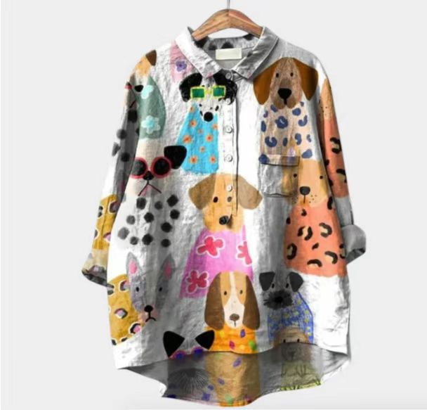 Long-sleeve Pullover Shirt With Digital Animal Print | Luxury Home Accessories | Heulog Glow