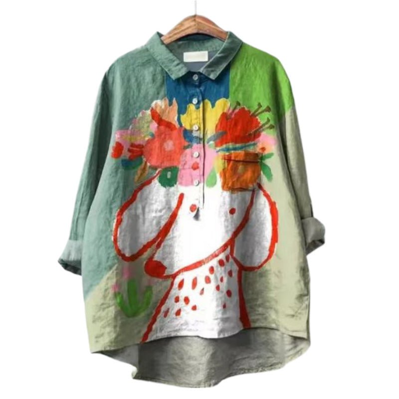 Long-sleeve Pullover Shirt With Digital Animal Print | Luxury Home Accessories | Heulog Glow