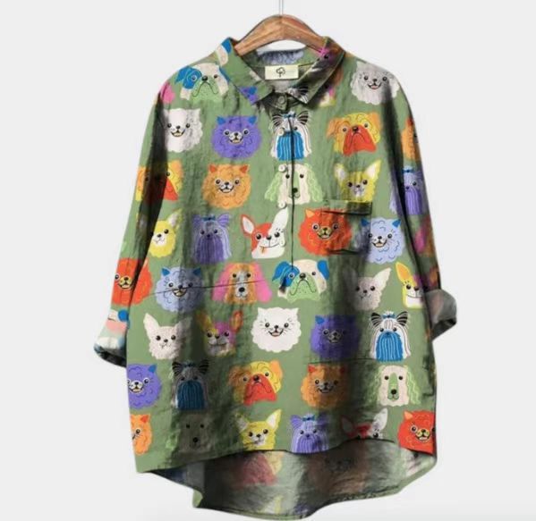 Long-sleeve Pullover Shirt With Digital Animal Print | Luxury Home Accessories | Heulog Glow