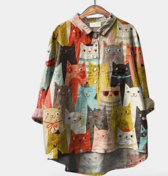 Long-sleeve Pullover Shirt With Digital Animal Print | Luxury Home Accessories | Heulog Glow