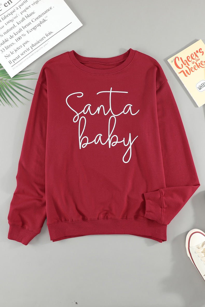 Long-sleeved Solid Color Letter Printed Sweatshirt | Luxury Home Accessories | Heulog Glow