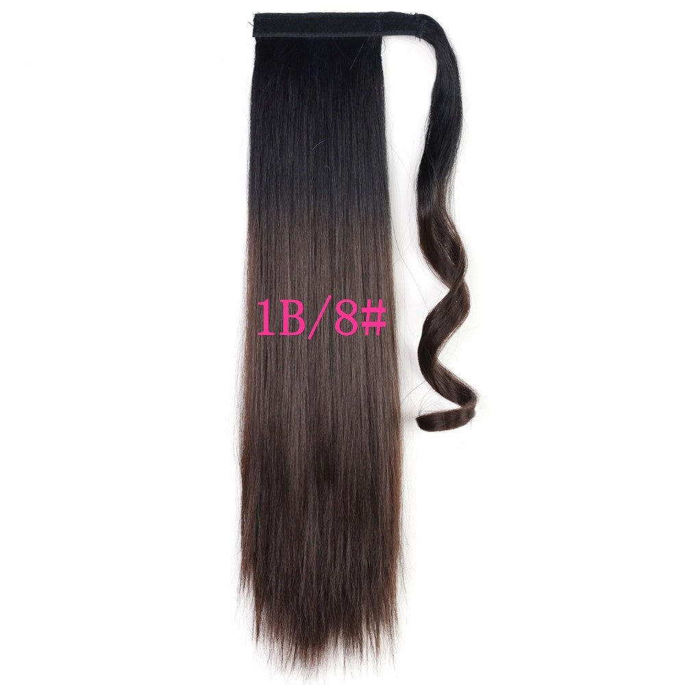 Long Straight Wrap Around Clip In Ponytail Hair Extension Heat Resistant Synthetic Tail Fake Hair | Luxury Home Accessories | Heulog Glow