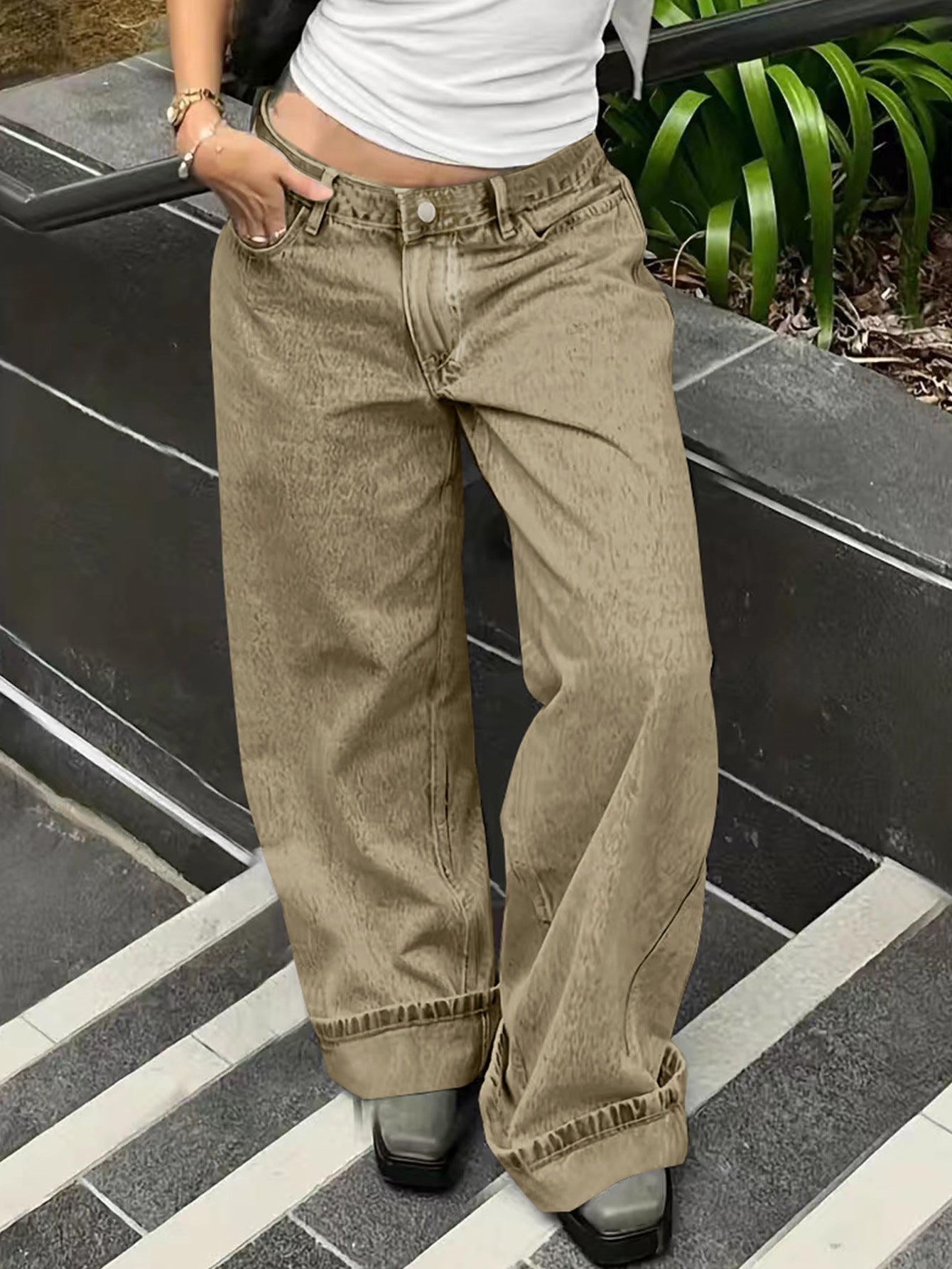 Loose Casual Straight-leg Jeans With Side Pockets For Women | Luxury Home Accessories | Heulog Glow