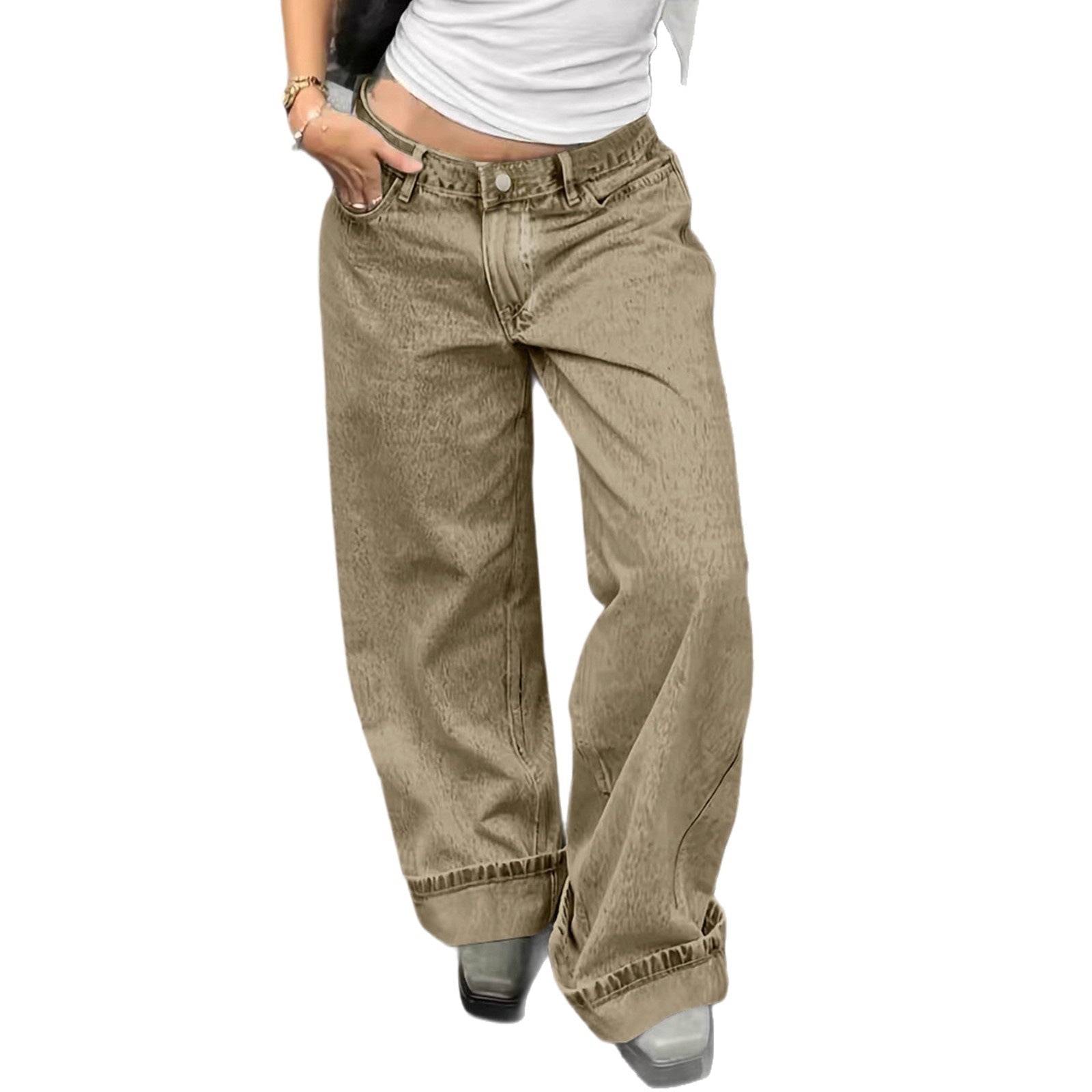 Loose Casual Straight-leg Jeans With Side Pockets For Women | Luxury Home Accessories | Heulog Glow